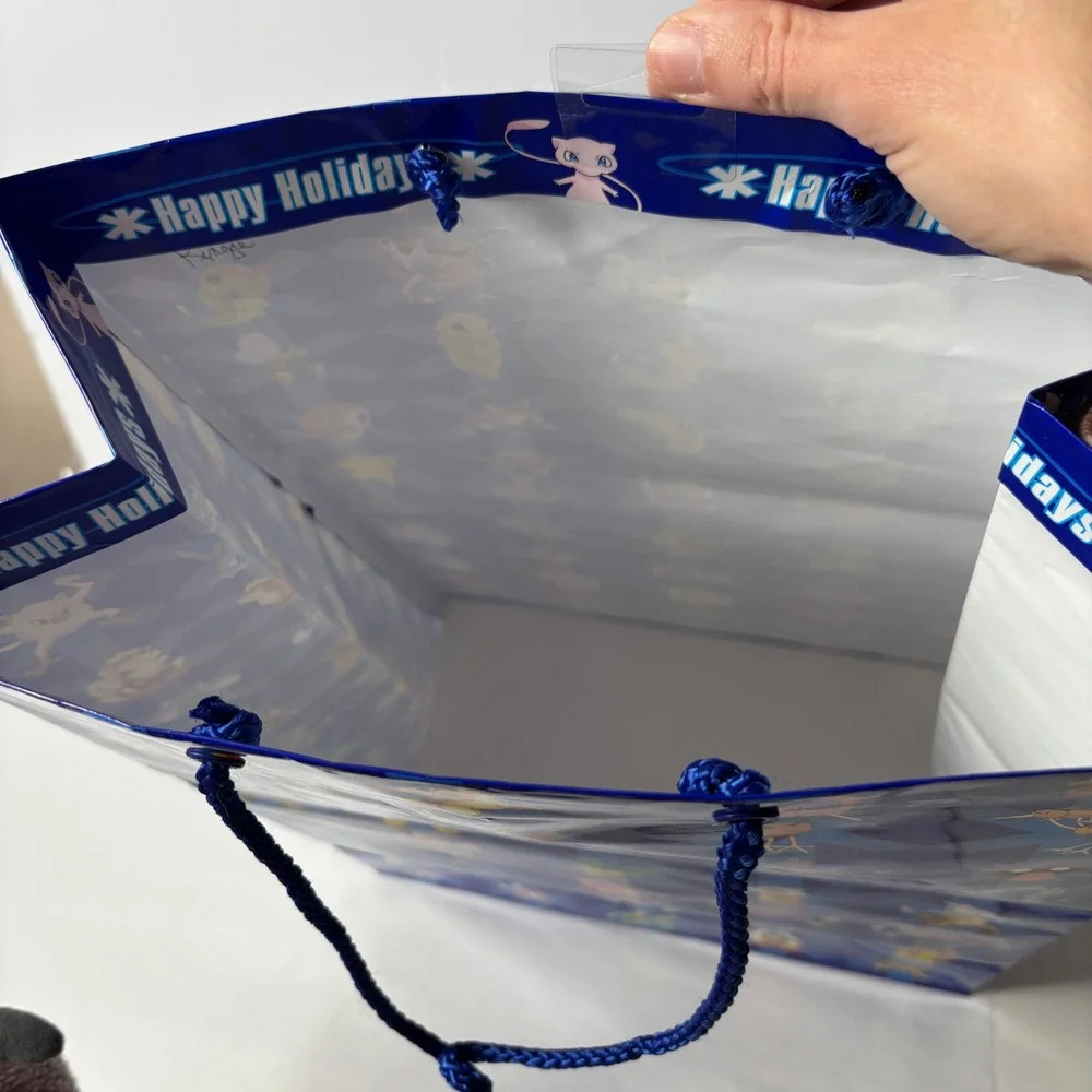 Vintage Pokemon Happy Holidays Gift Bag Blue Pokemon Characters‎ 2000 Retro